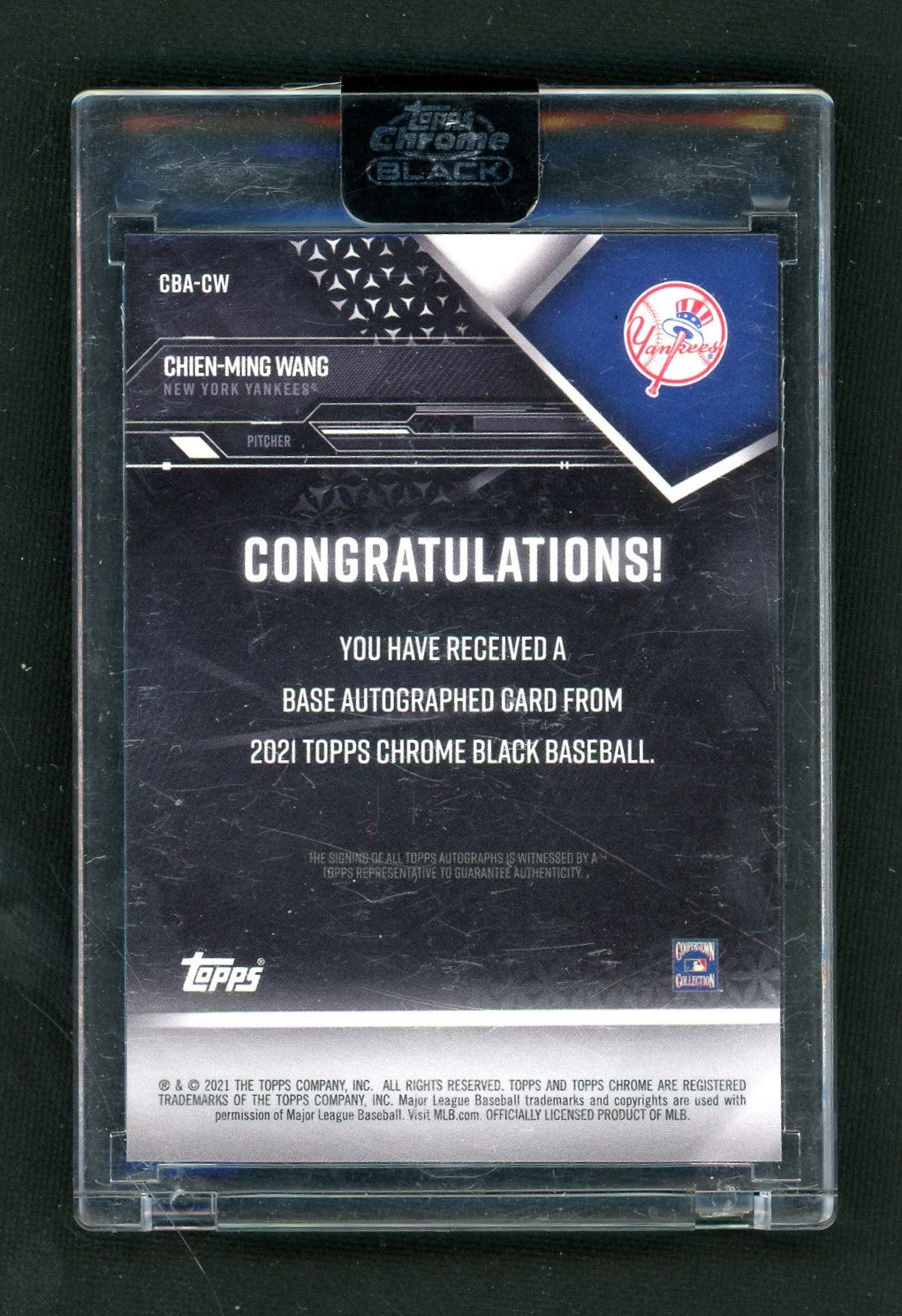 2021 Topps Chrome Black Chien-Ming Wang Auto