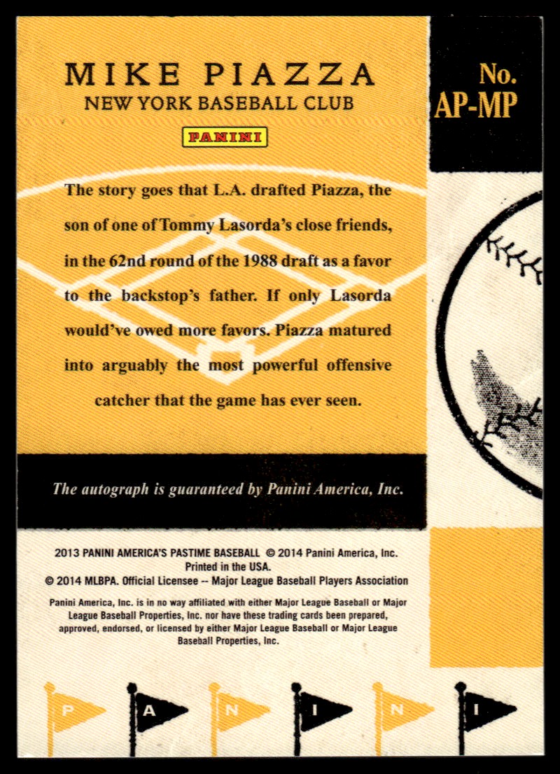 2013 America's Pastime Mike Piazza Auto /39