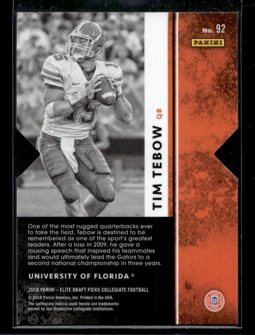 2018 Panini Elite Status Tim Tebow #92 /5