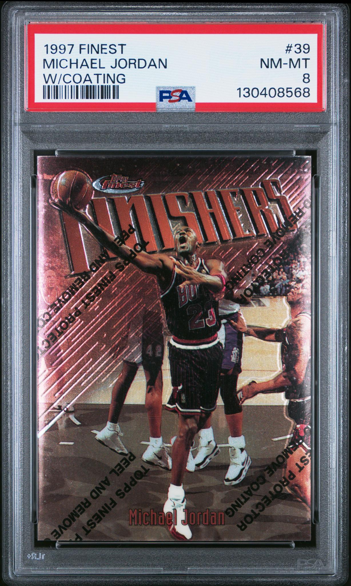 1997 Finest With Coating Michael Jordan #39 PSA 8