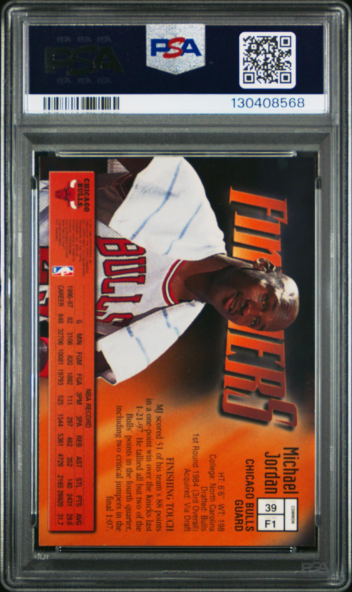 1997 Finest With Coating Michael Jordan #39 PSA 8
