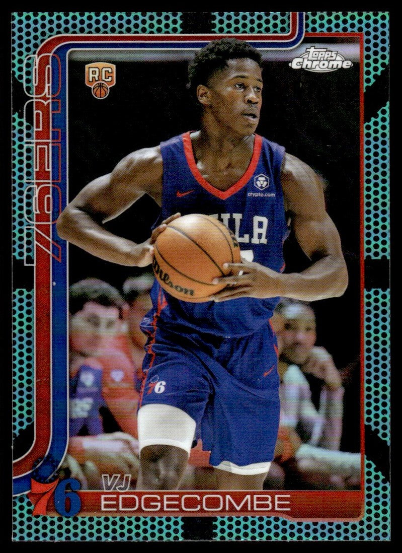 2025 Topps Chrome #253 VJ Edgecombe Aqua Basketball Refractor Rookie RC /199