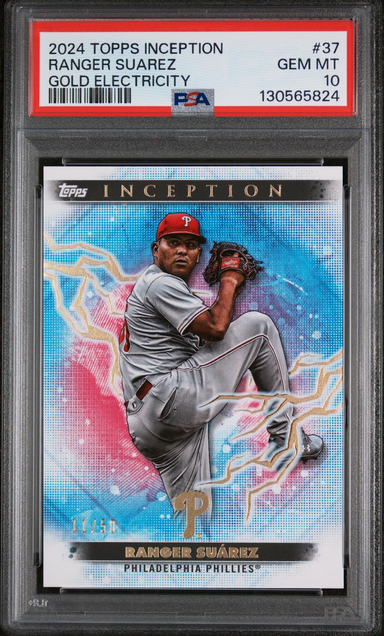 2024 Topps Inception Gold Electricity Ranger Suarez #37 /50 PSA 10