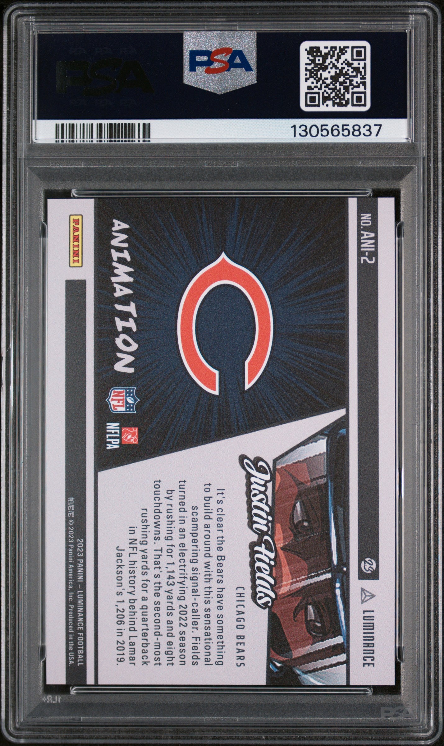 2023 Panini Luminance Animation Justin Fields #ANI2 PSA 9