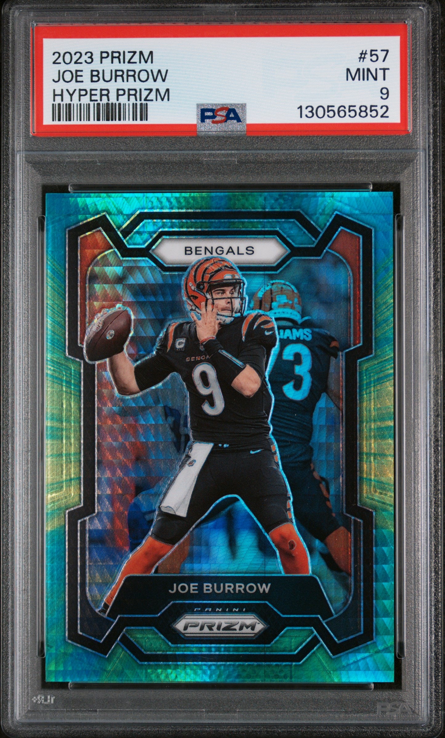 2023 Panini Prizm Hyper Prizm Joe Burrow #57 /175 PSA 9