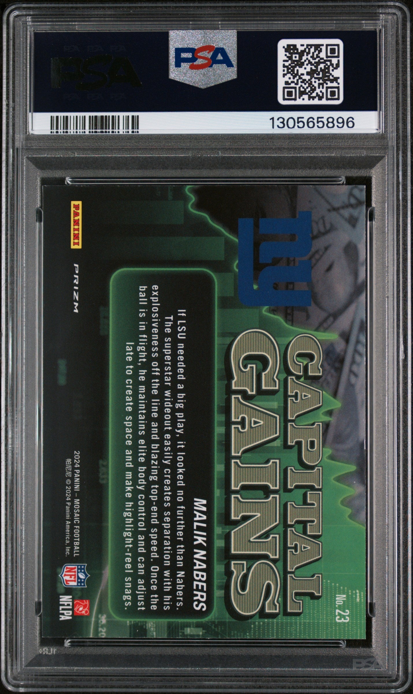 2024 Panini Mosaic Silver Malik Nabers #23 PSA 10