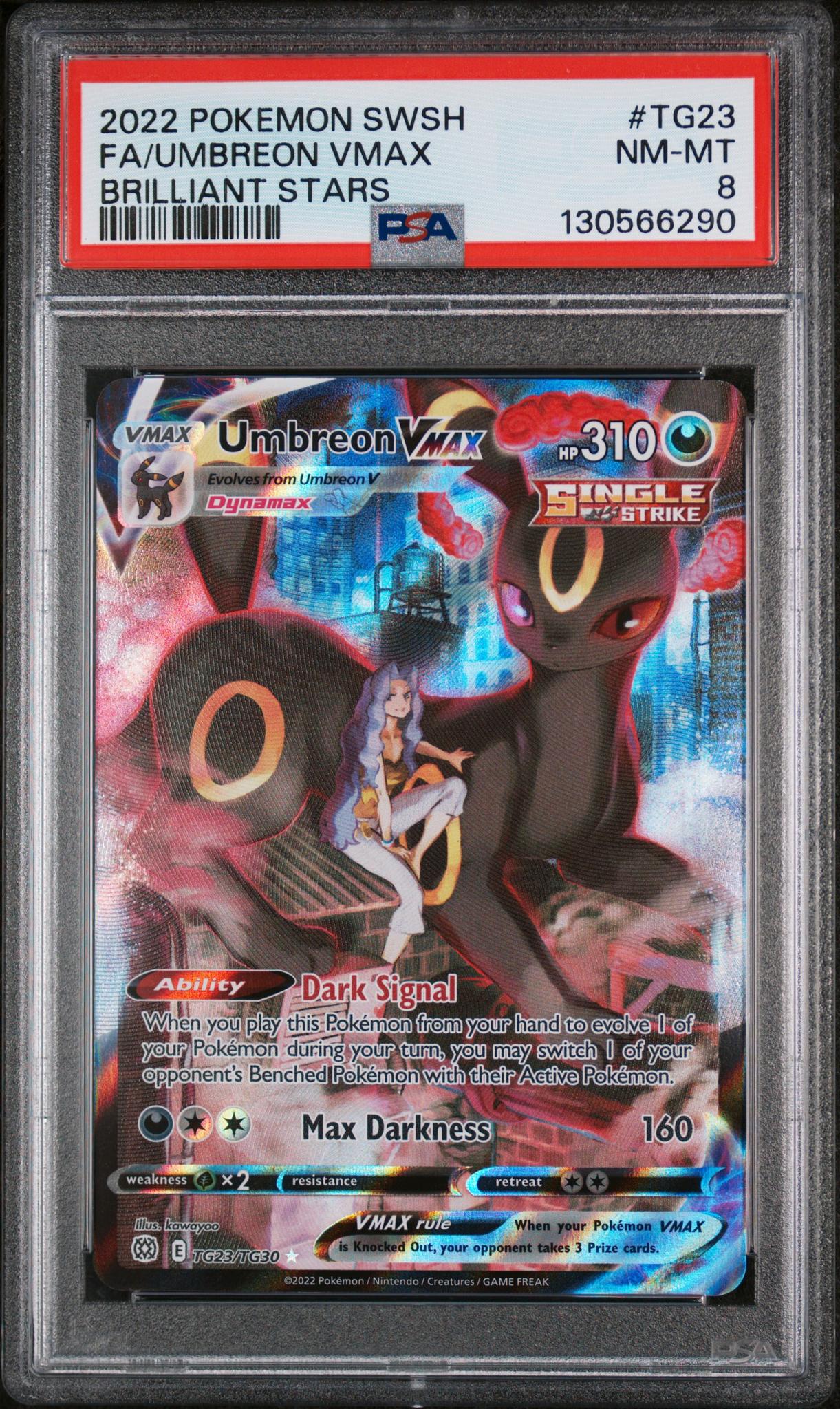 2022 Pokemon Sword and Shield Brilliant Stars Trainers Gallery Umbreon Vmax #TG23 PSA 8
