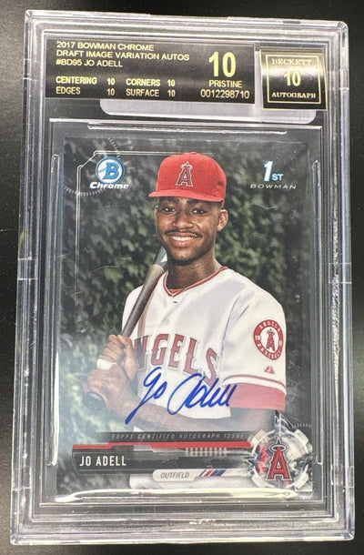 2017 Bowman Chrome Jo Adell 1st Image Variation Auto Rookie RC /99 BGS Black Label 10