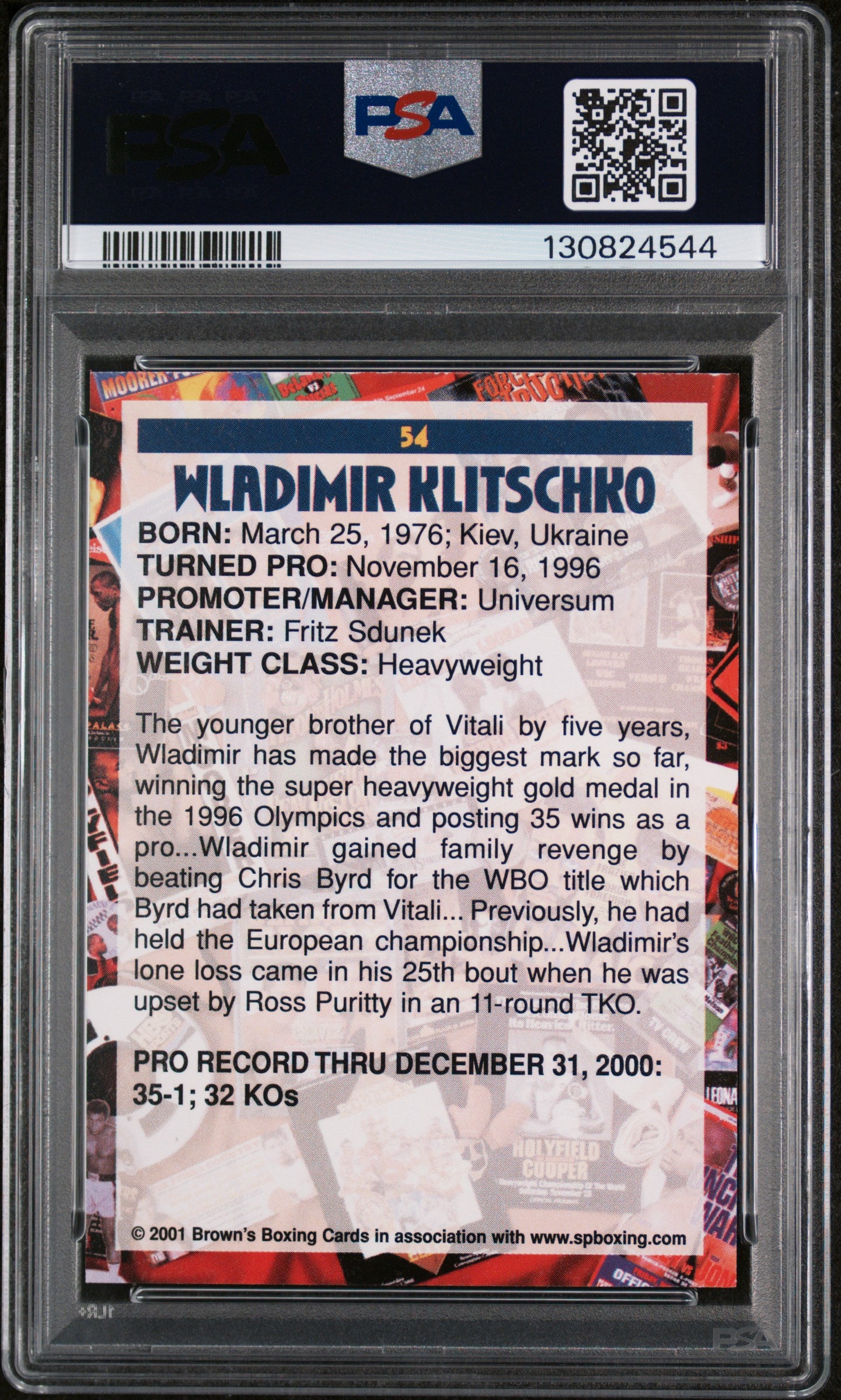 2001 Brown's Boxing Wladimir Klitschko #54 PSA 8