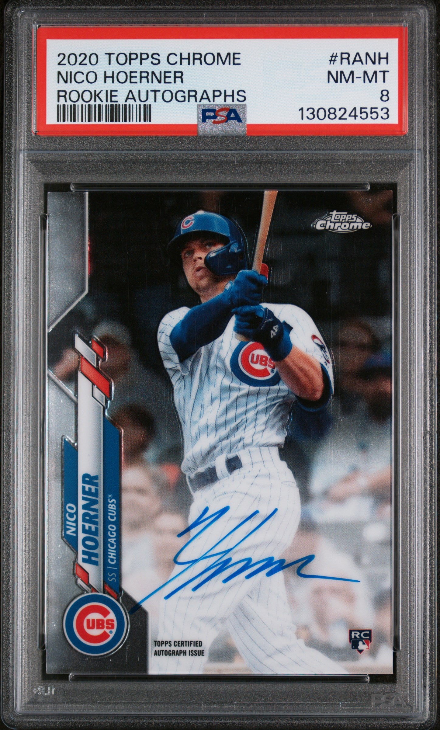 2020 Topps Chrome Rookie Autograph Nico Hoerner #RANH PSA 8