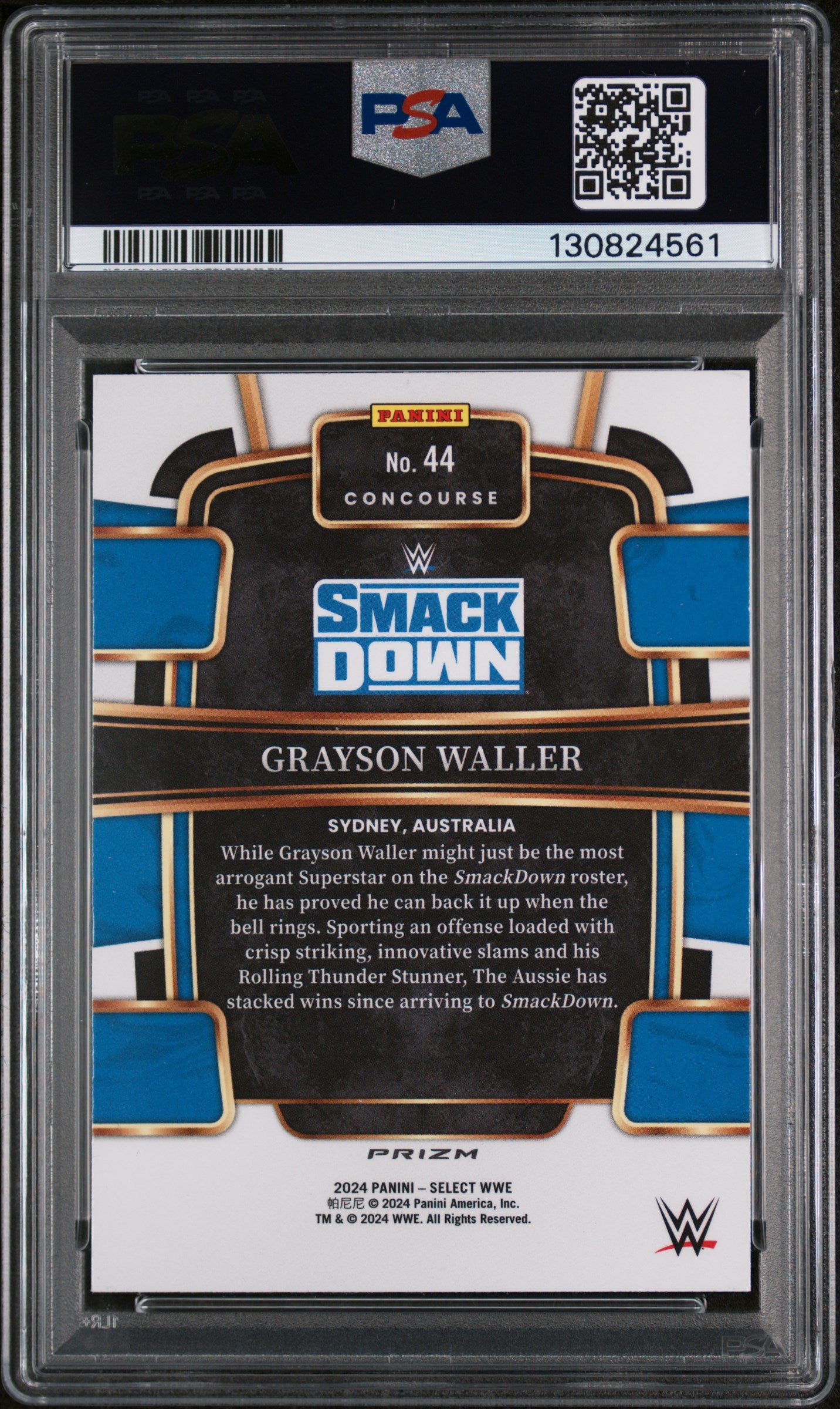 2024 Panini Select WWE Zebra Grayson Waller #44 PSA 10