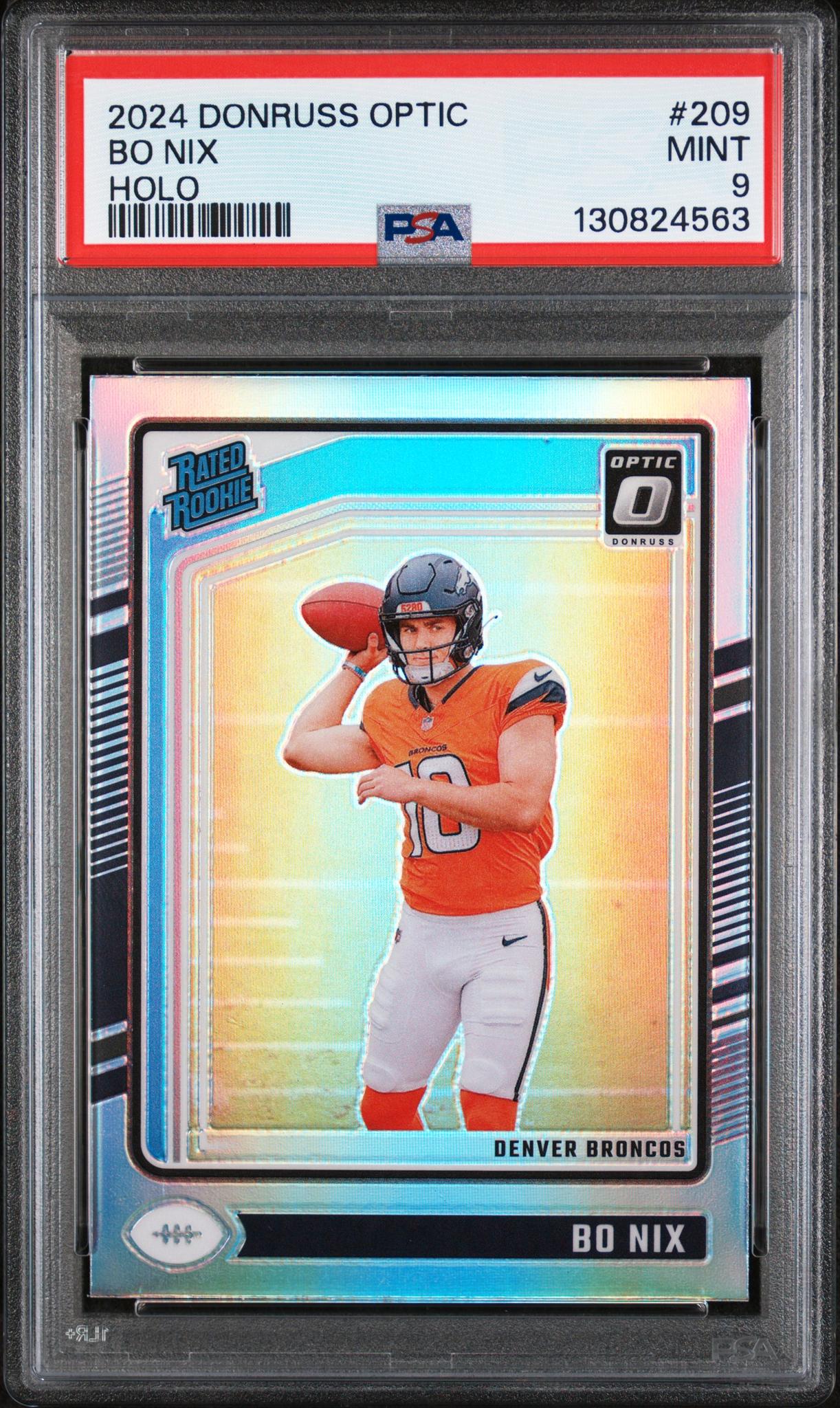 2024 Donruss Optic Rated Rookie Holo Bo Nix #209 PSA 9