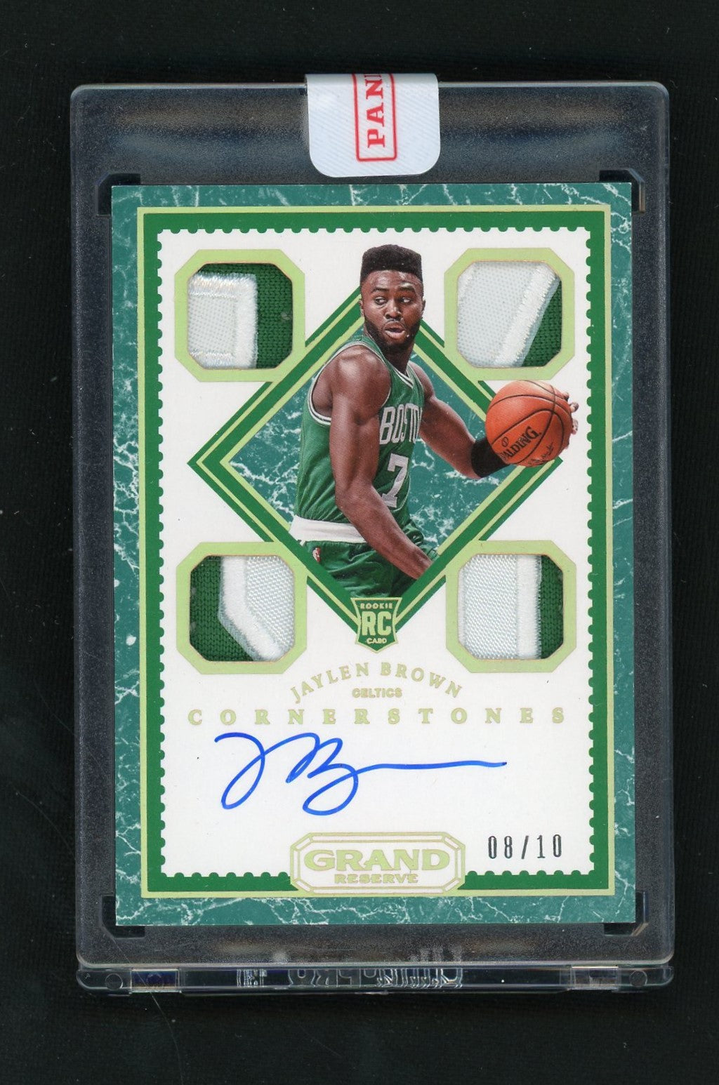 2016 Grand Reserve #105 Jaylen Brown Cornerstones Quad Patch Auto Rookie RC /10