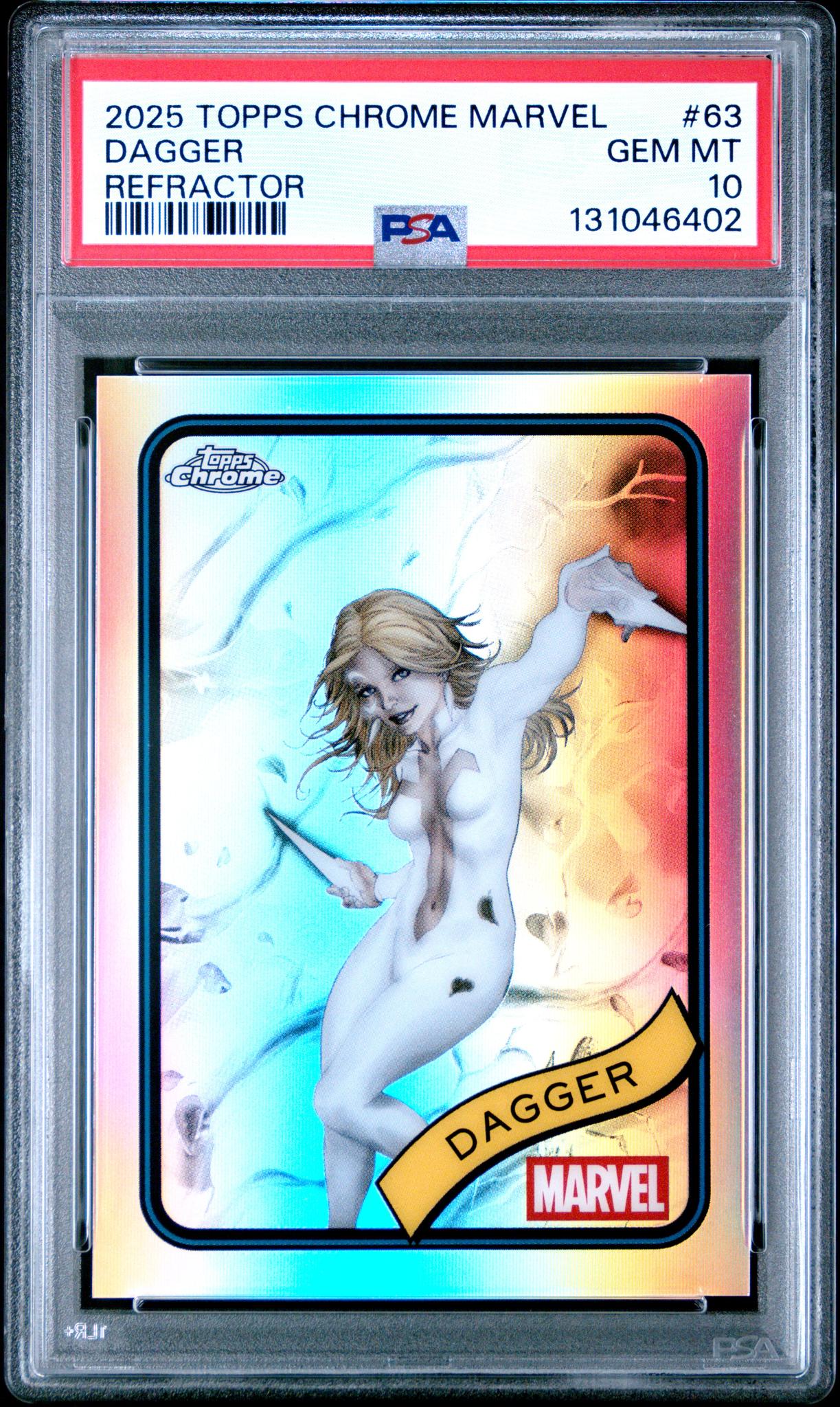 2025 Topps Chrome Marvel Refractor Dagger #63 PSA 10