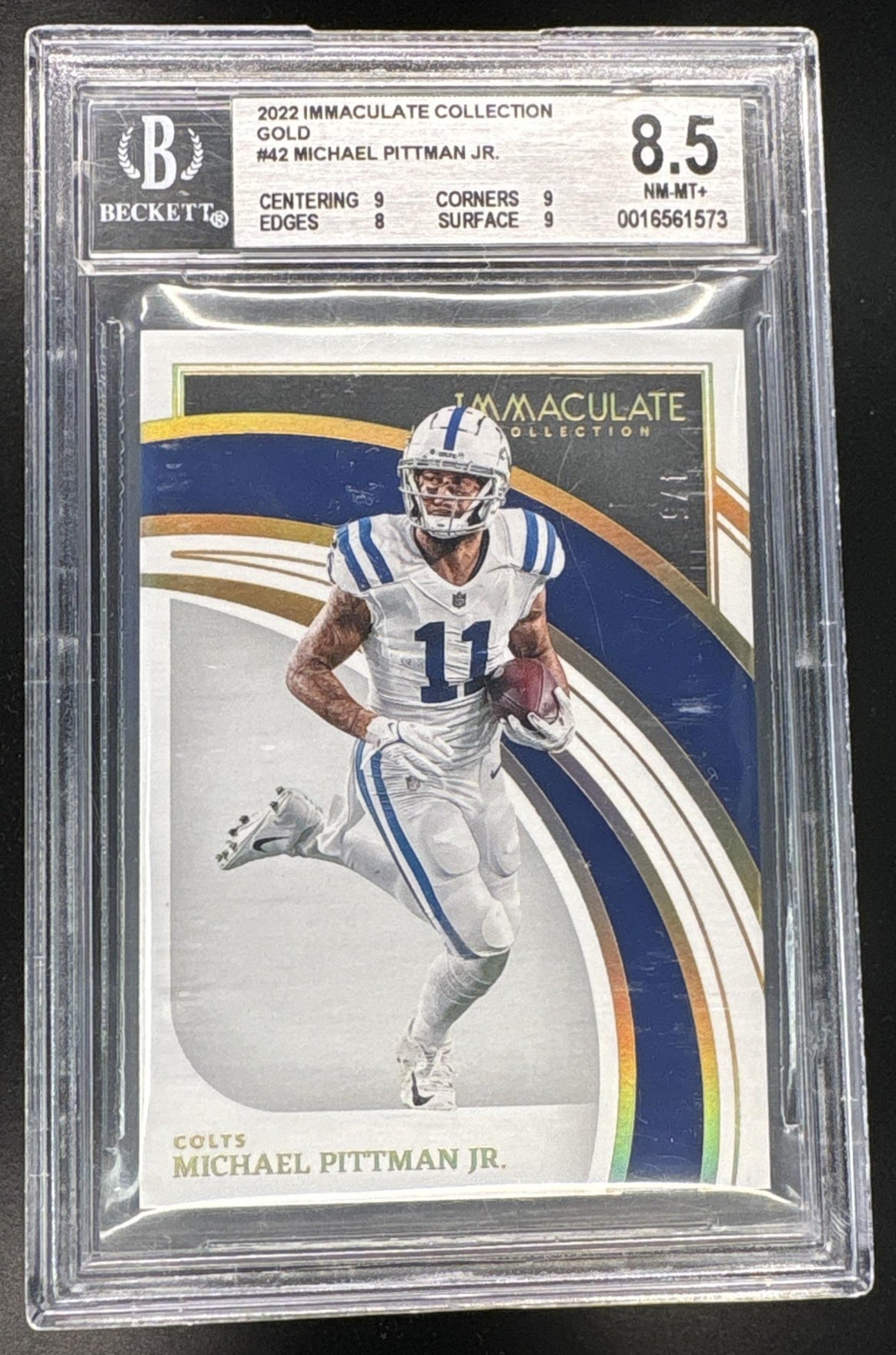 2022 Panini Immaculate Collection Gold Michael Pittman Jr. #42 /5 BGS 8.5