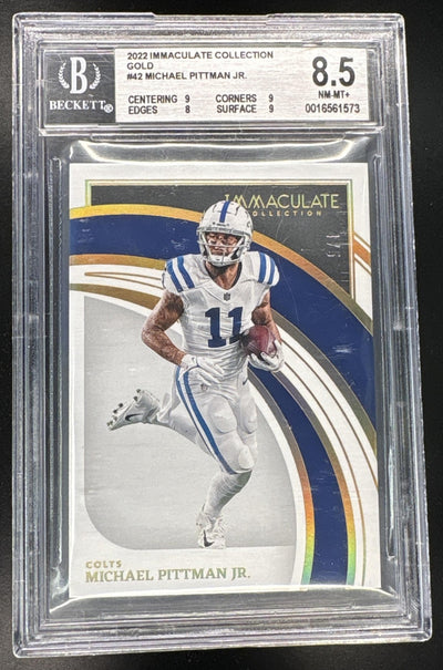 2022 Immaculate Collection Michael Pittman Jr. #42 Gold BGS 8.5