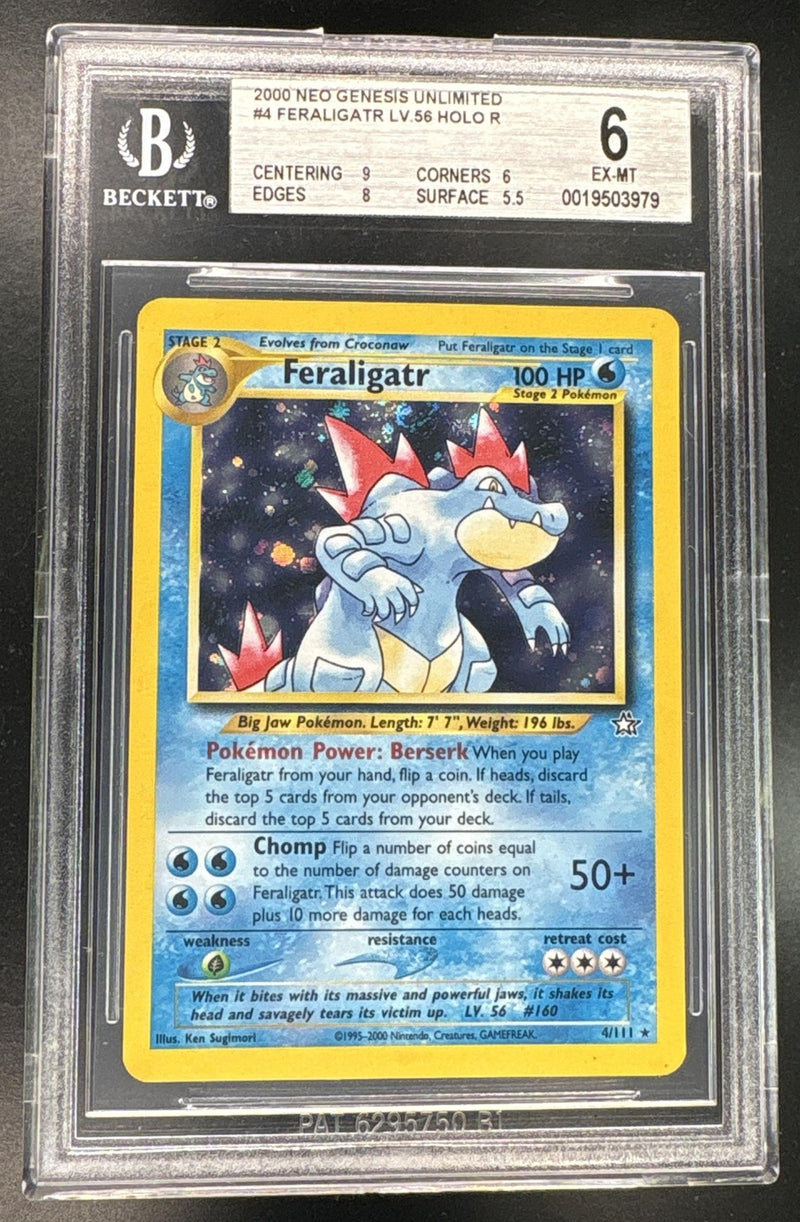 2000 Pokemon Neo Genesis Feraligatr #4/111 Holo BGS 6