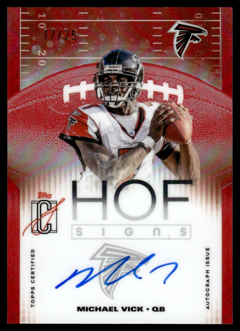 2025 Topps Signature Class Michael Vick HOF Signs Auto Red /25