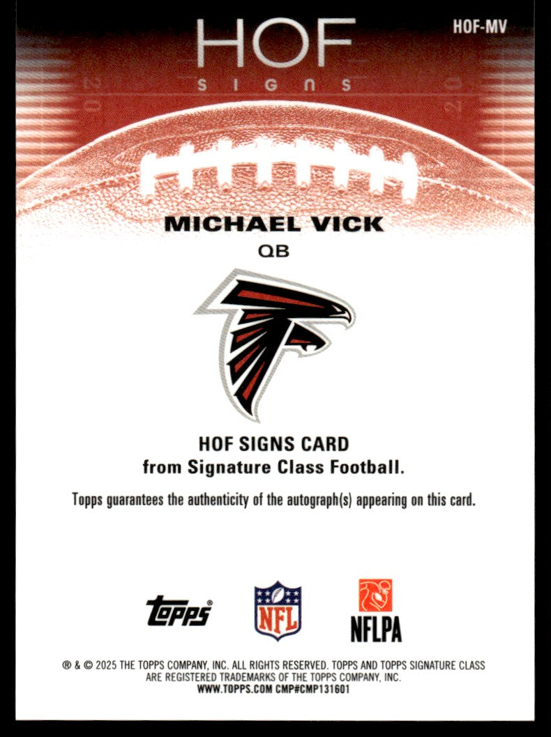 2025 Topps Signature Class Michael Vick HOF Signs Auto Red /25