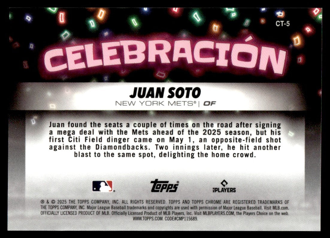 2025 Topps Chrome Juan Soto Celebracion Green /99