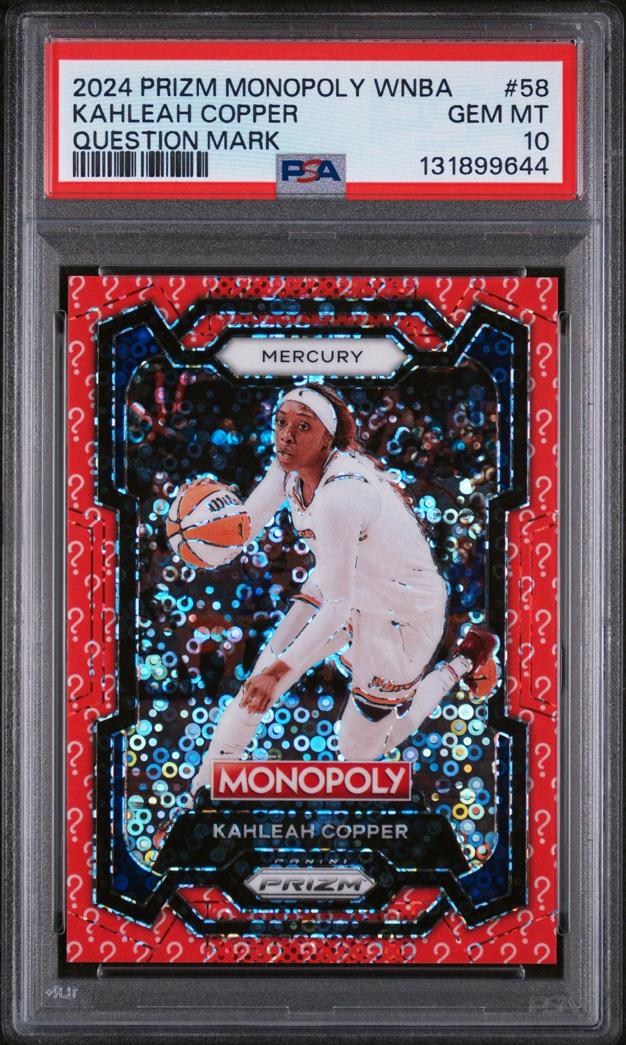 2024 Panini Prizm Monopoly WNBA Question Mark Kahleah Copper #58 /25 PSA 10