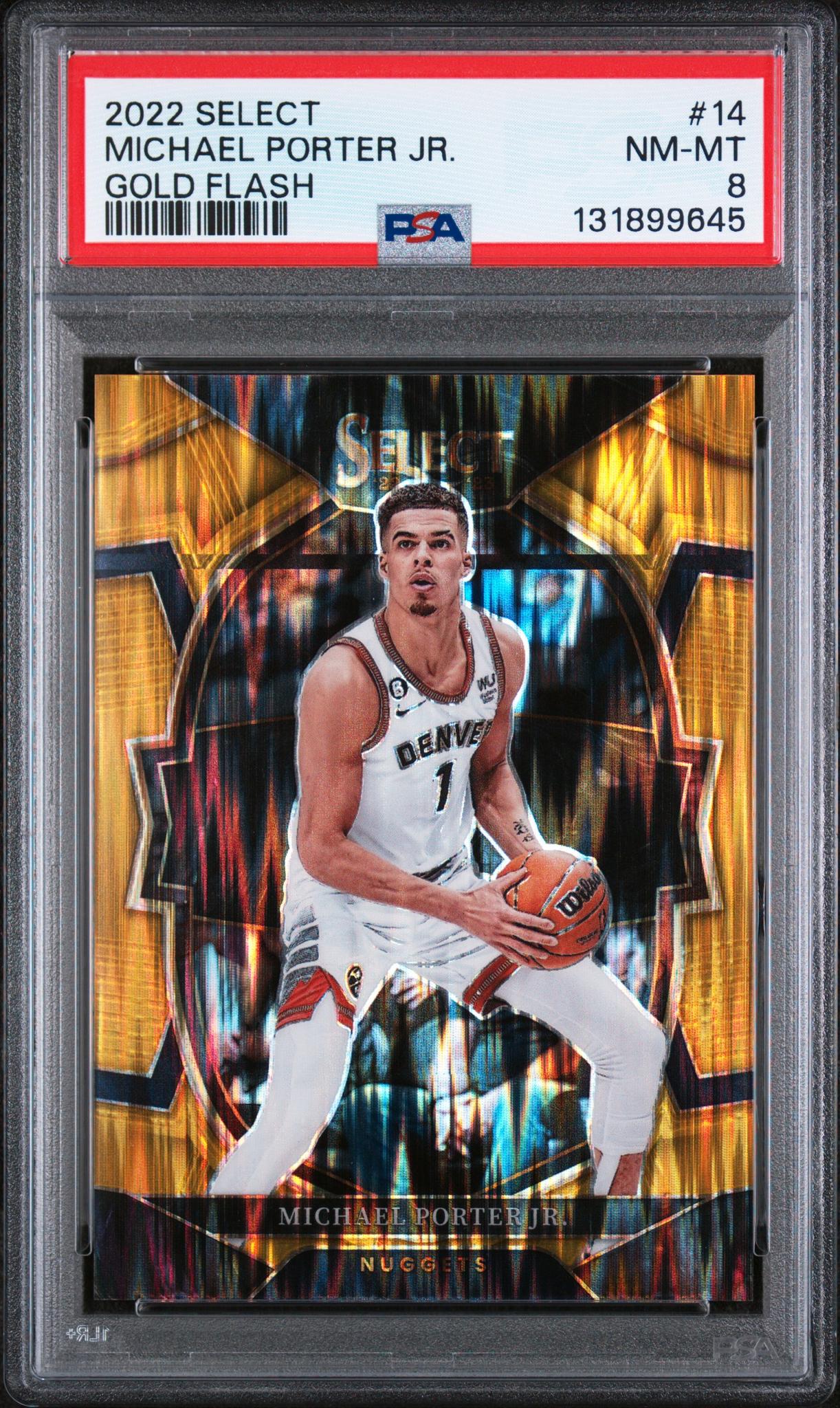 2022 Panini Select Gold Flash Michael Porter Jr. #14 /10 PSA 8