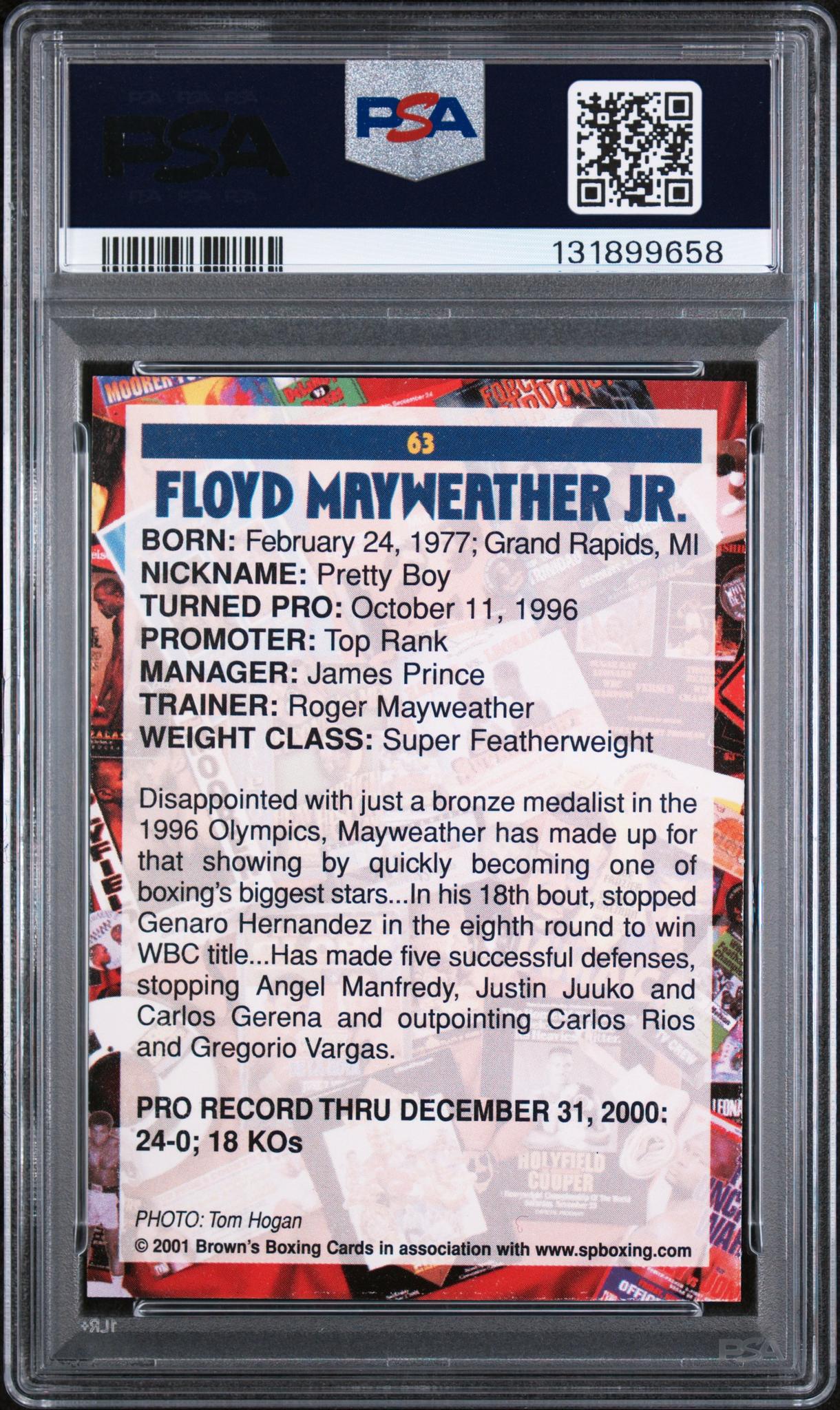 2001 Brown's Boxing Floyd Mayweather #63 PSA 9