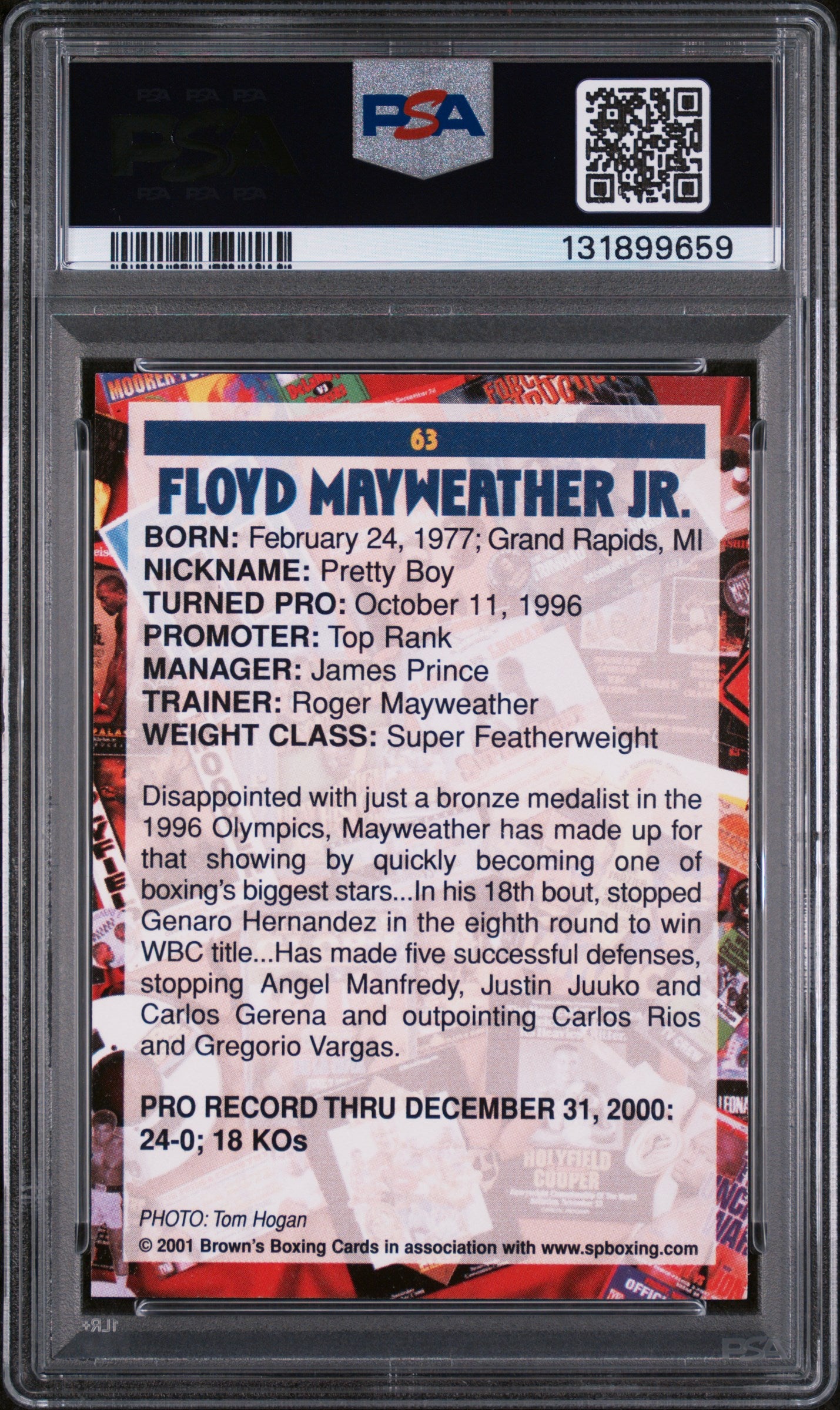2001 Brown's Boxing Floyd Mayweather #63 PSA 8