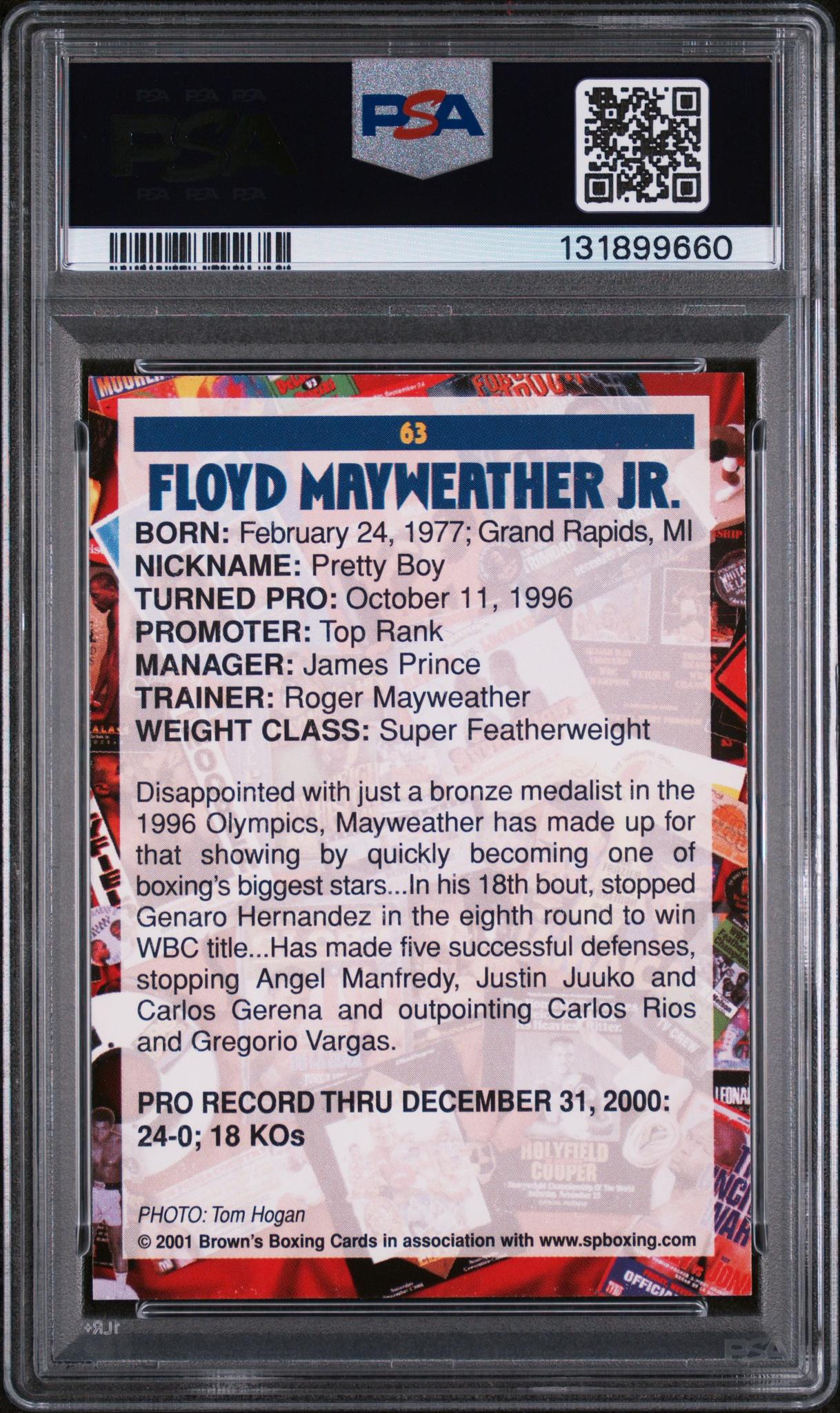 2001 Brown's Boxing Floyd Mayweather #63 PSA 8