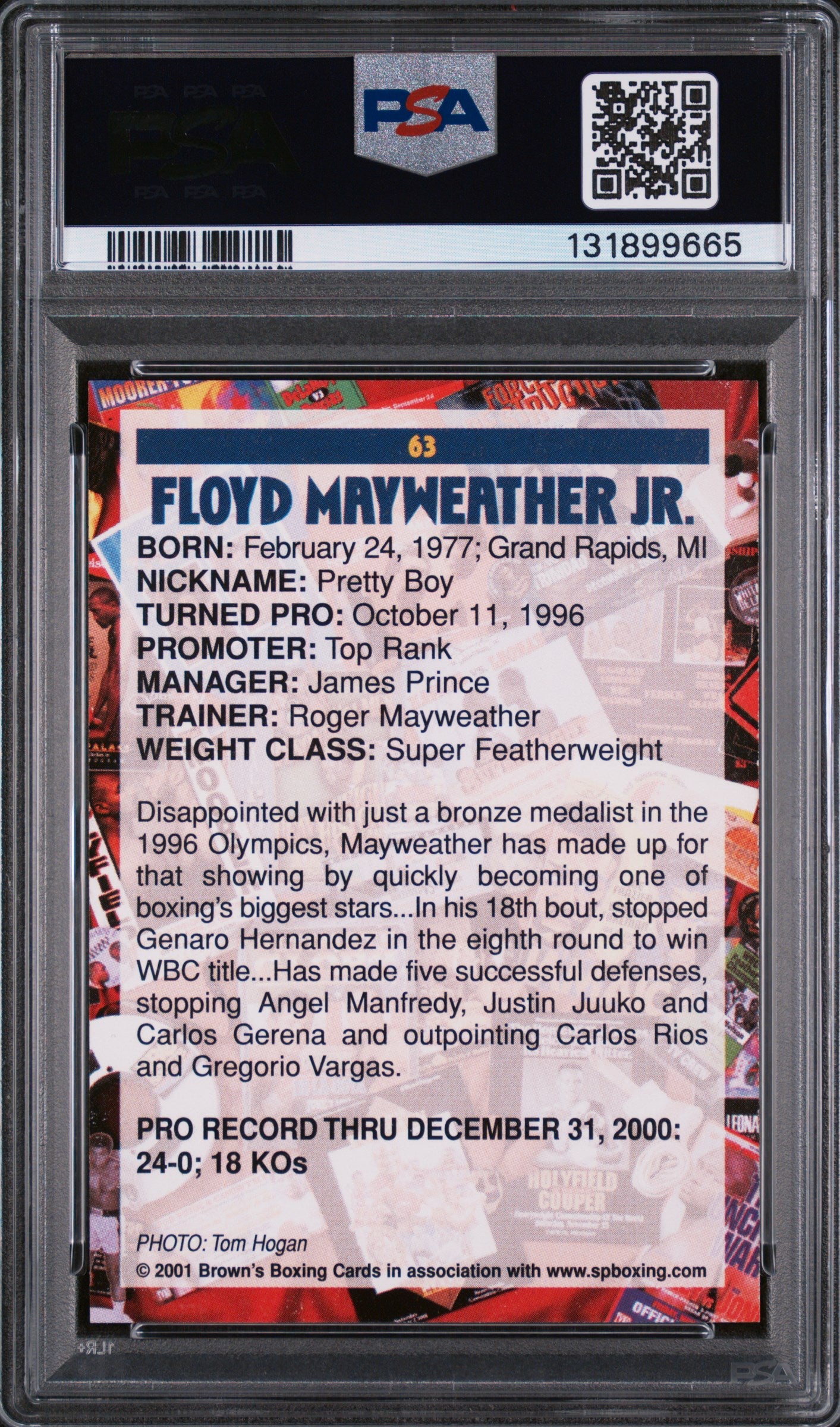 2001 Brown's Boxing Floyd Mayweather #63 PSA 9