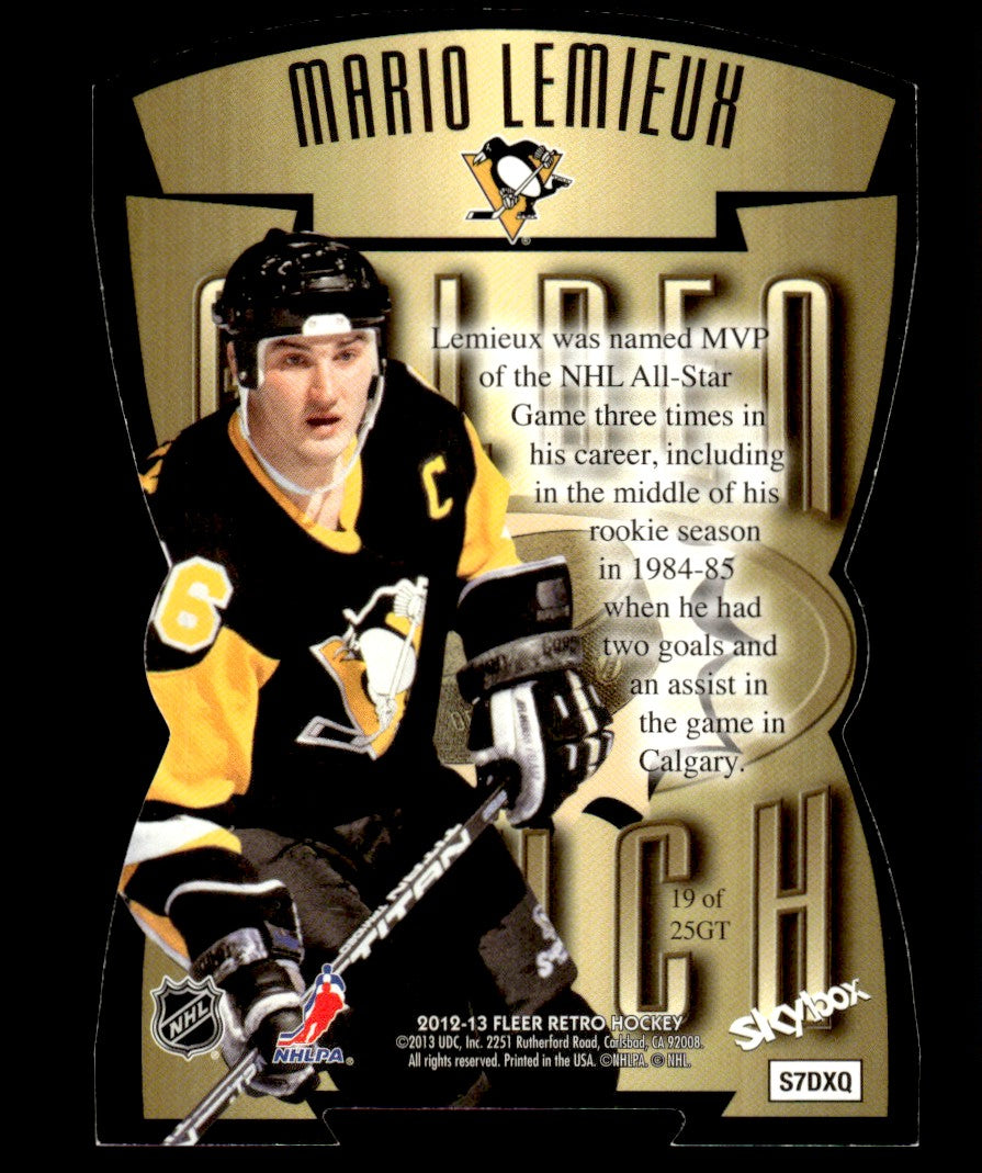 2012 Upper Deck Fleer Retro S7DXQ Mario Lemieux Golden Touch 19 Pittsburgh Penguins