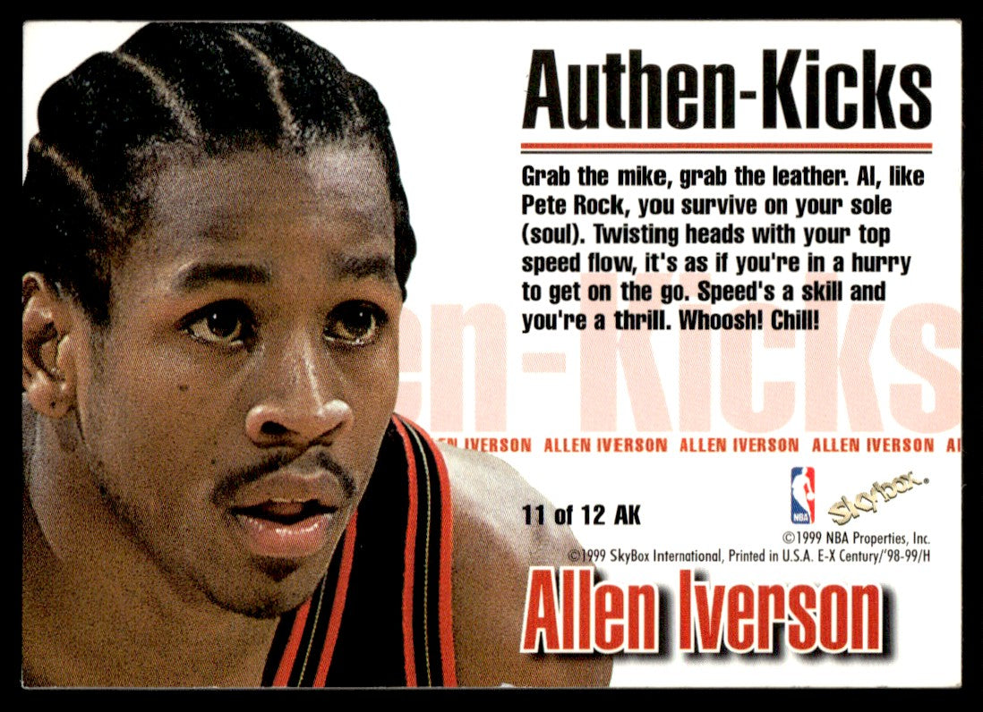 1999 E-X Century Allen Iverson Authen-Kicks Game-Used Shoe Patch /165