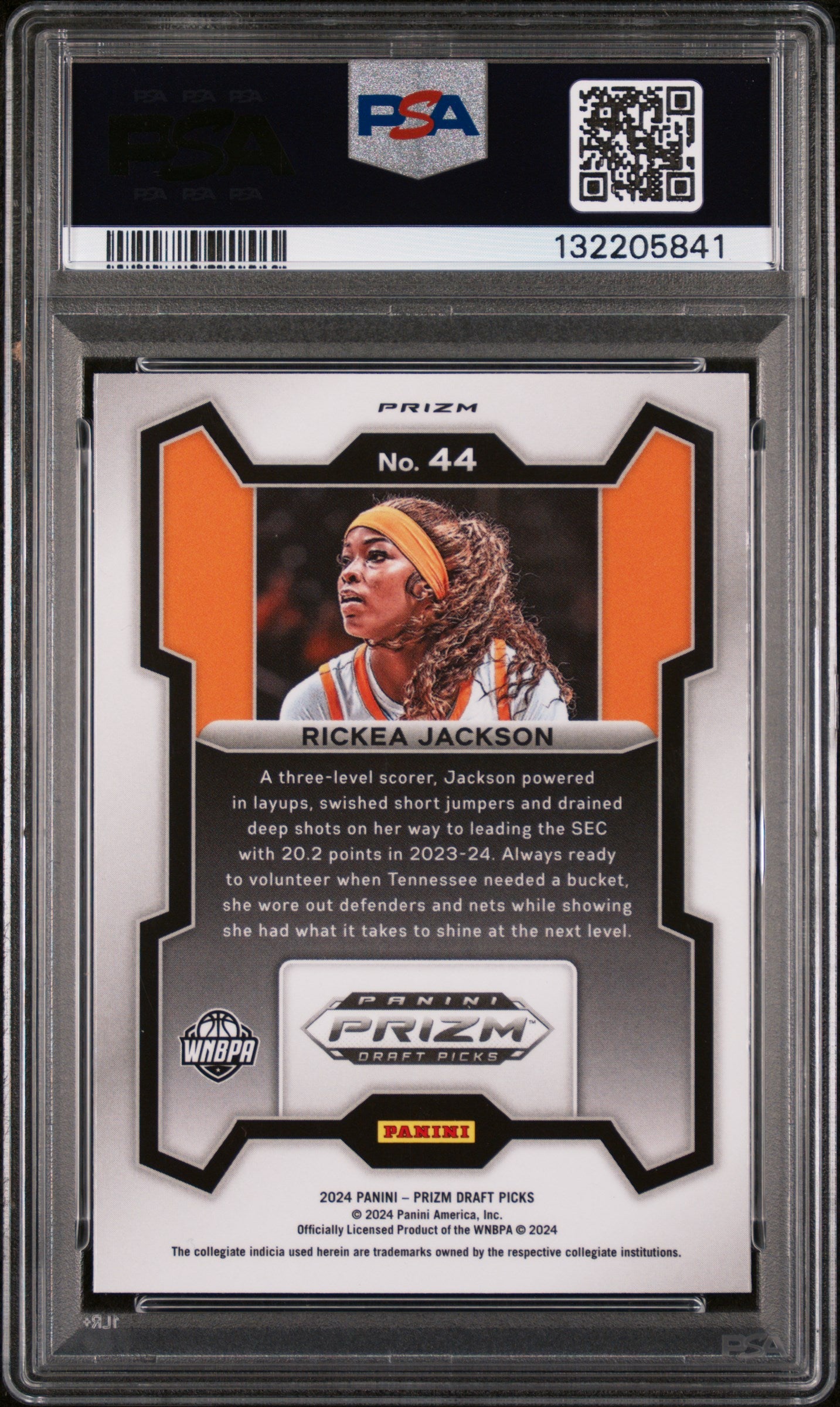 2024 Panini Prizm Draft Picks Snakeskin Prizm Rickea Jackson #44 PSA 9