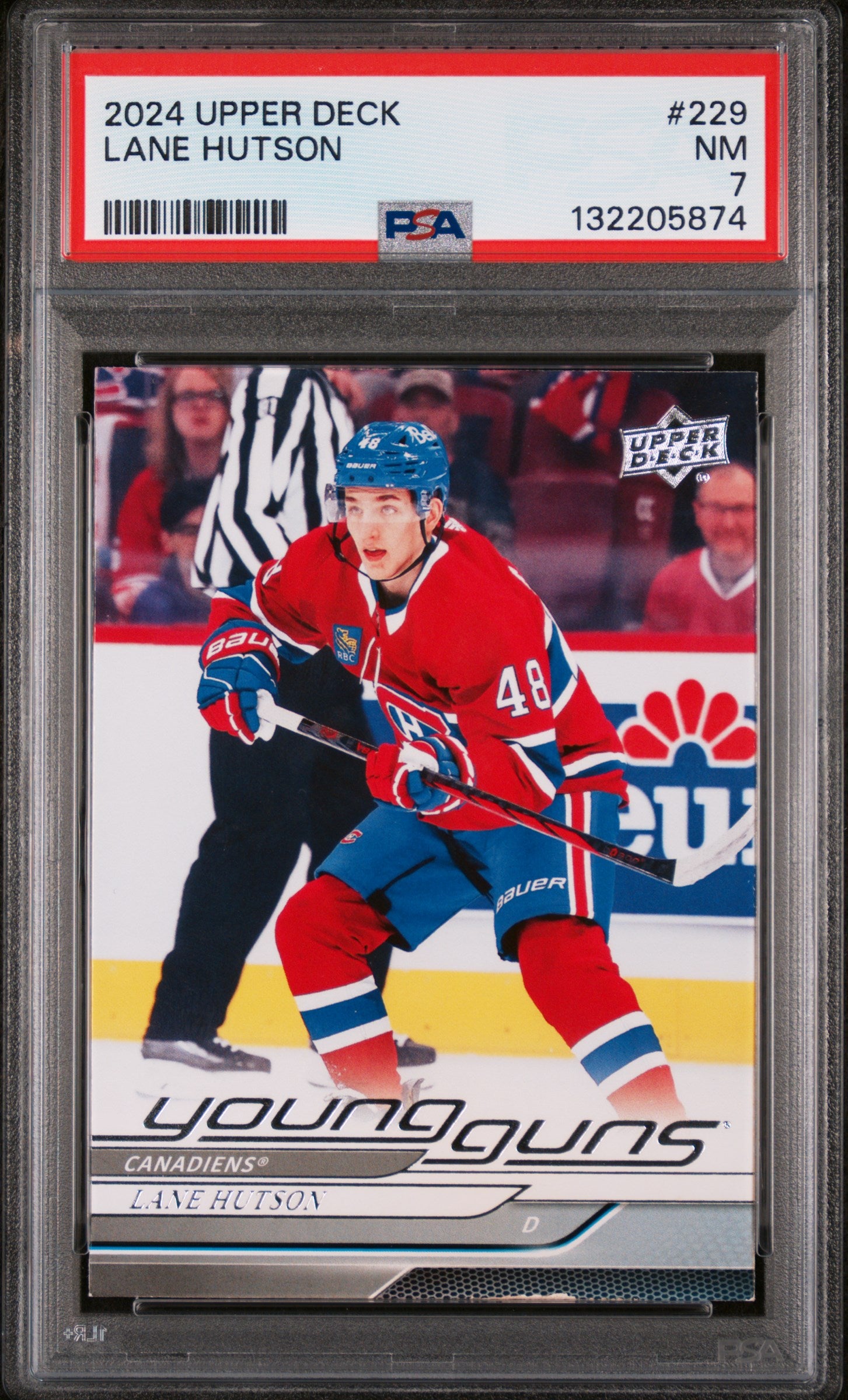 2024 Upper Deck Young Guns Lane Hutson #229 PSA 7