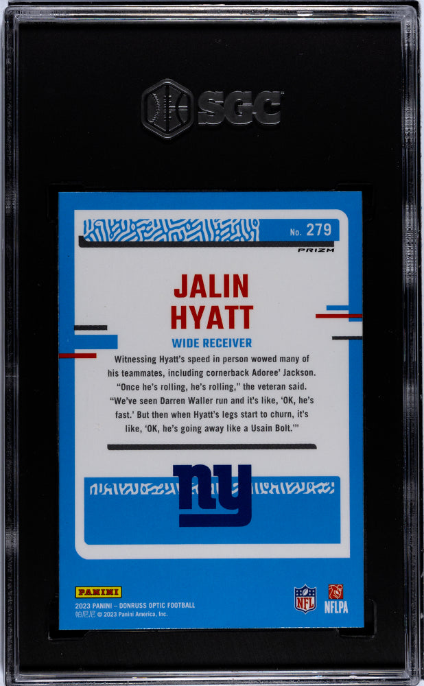 2023 Donruss Optic #279 Jalin Hyatt Rated Rookie SGC 9.5