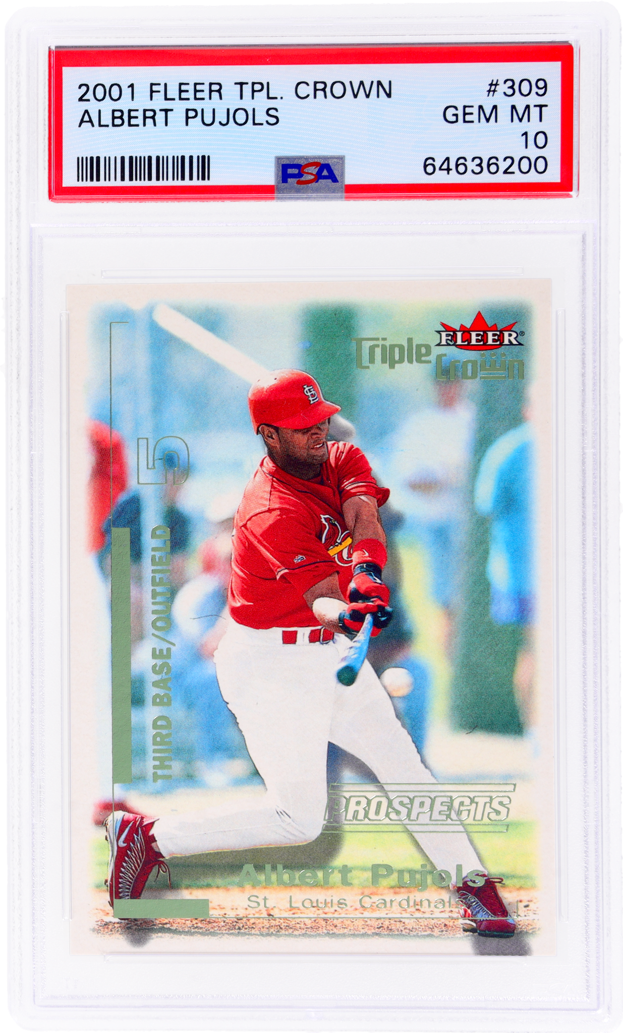 2001 Fleer Triple Crown #309 Albert Pujols /2999 PSA 10