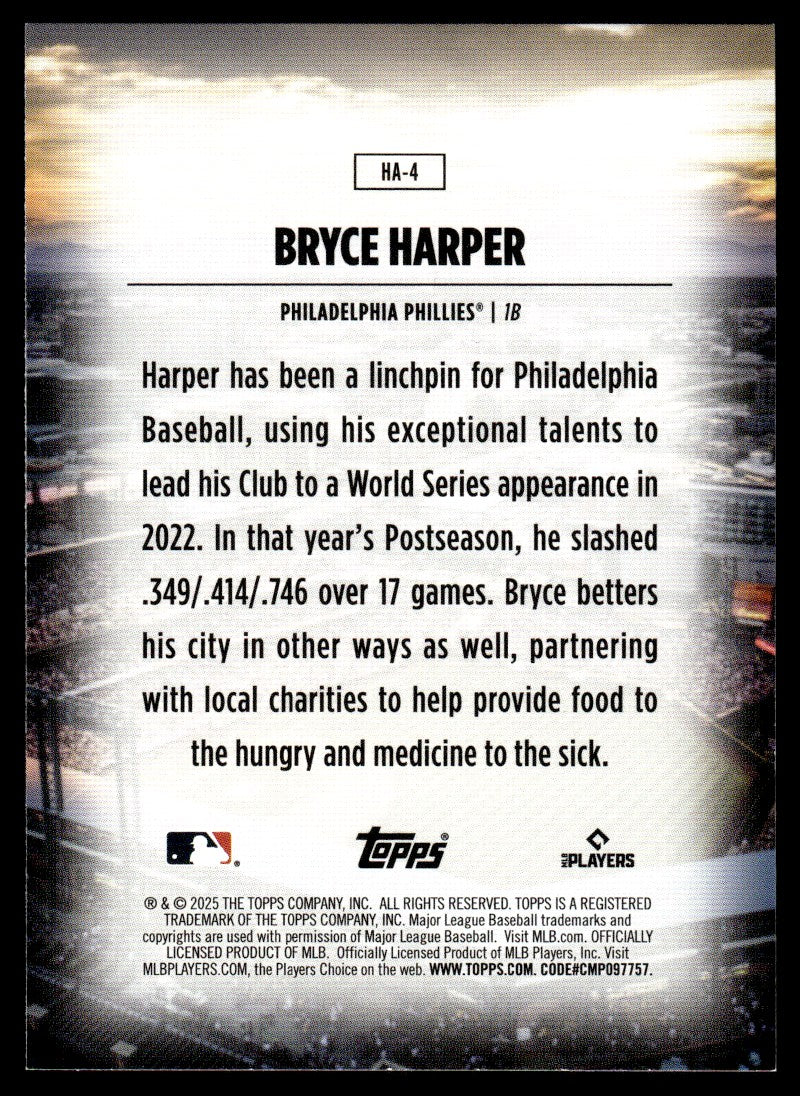 2025 Topps Chrome Bryce Harper Home Field Advantage #HA-4