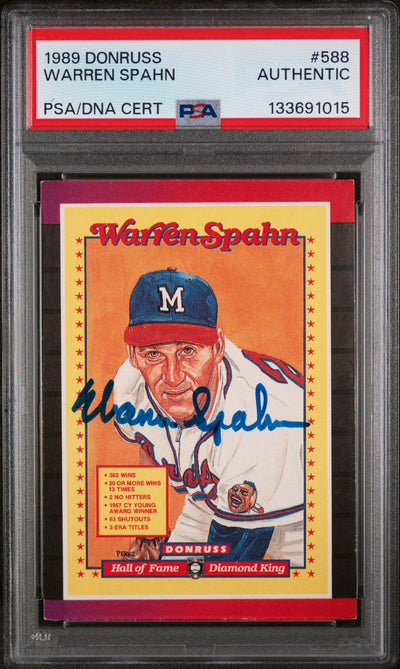 1989 Panini Donruss Warren Spahn #588 PSA 0