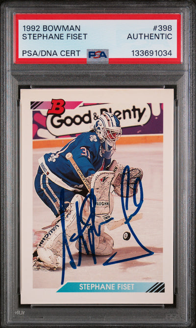 1992 Bowman Stephane Fiset #398 Auto PSA Authentic