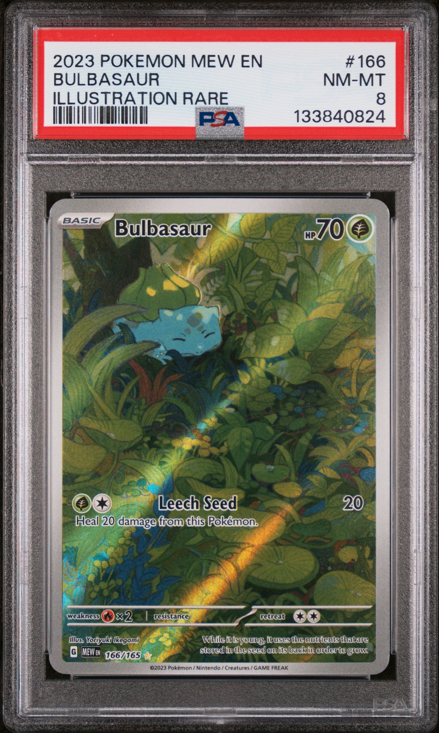 2023 Pokemon Mew Illustration Rare Bulbasaur #166 PSA 8