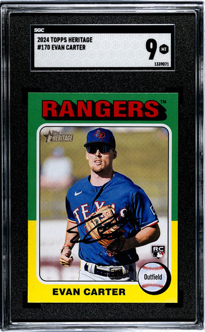 2024 Topps Heritage Evan Carter #170 SGC 9