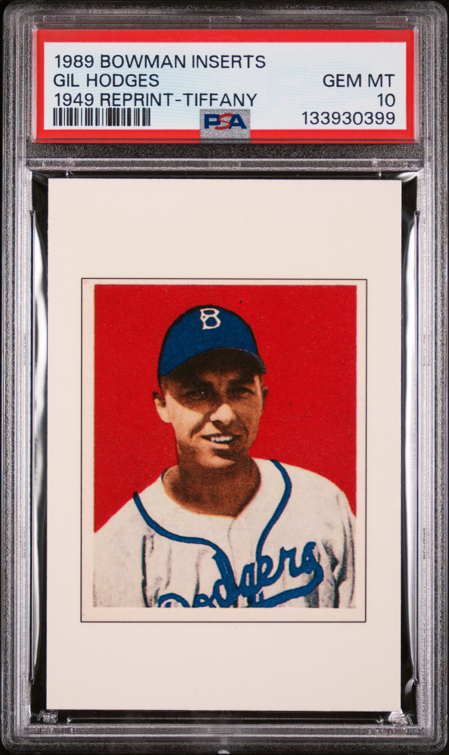 1989 Bowman Inserts 1949 Reprint-Tiffany Gil Hodges PSA 10