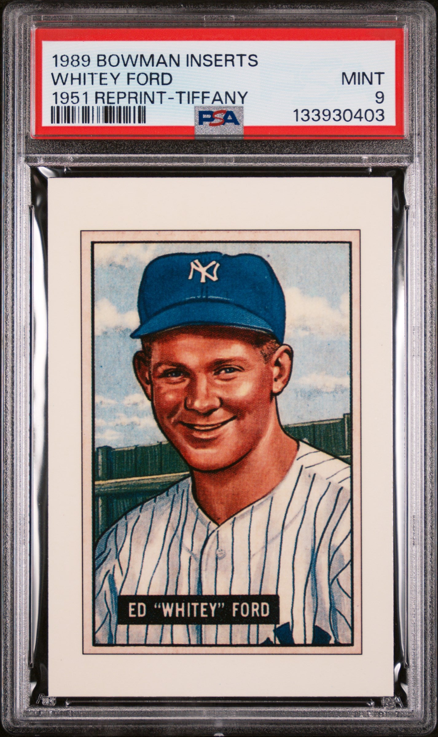 1989 Bowman Inserts 1951 Reprint-Tiffany Whitey Ford PSA 9
