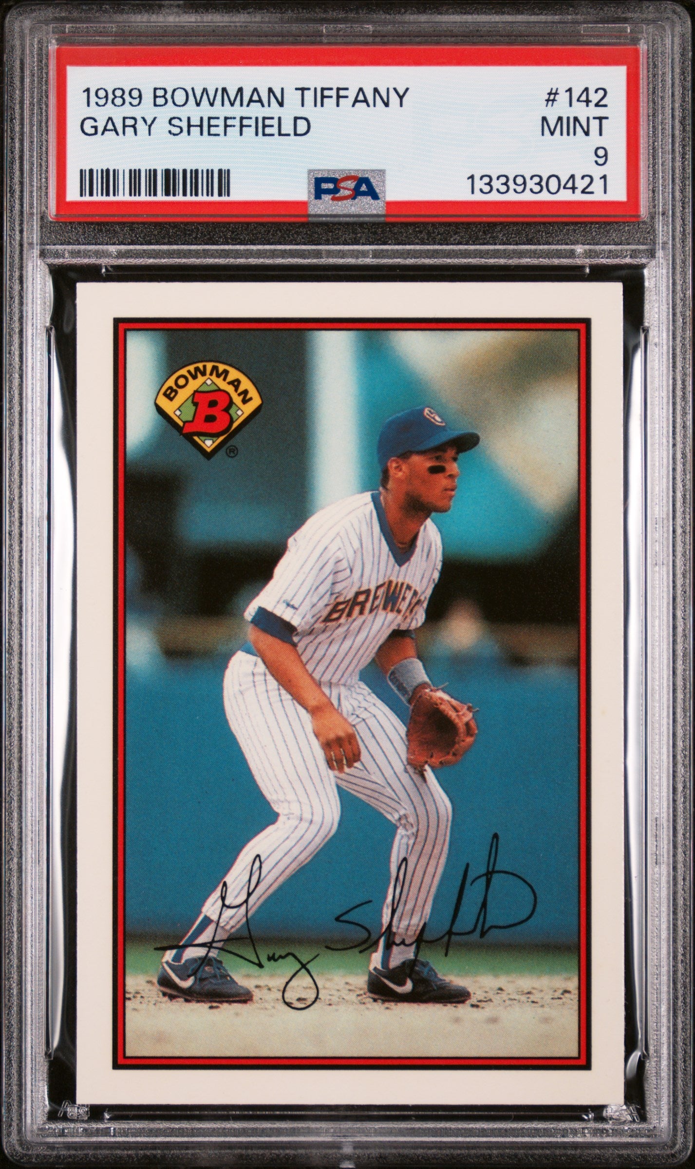 1989 Bowman Tiffany Gary Sheffield #142 /6000 PSA 9