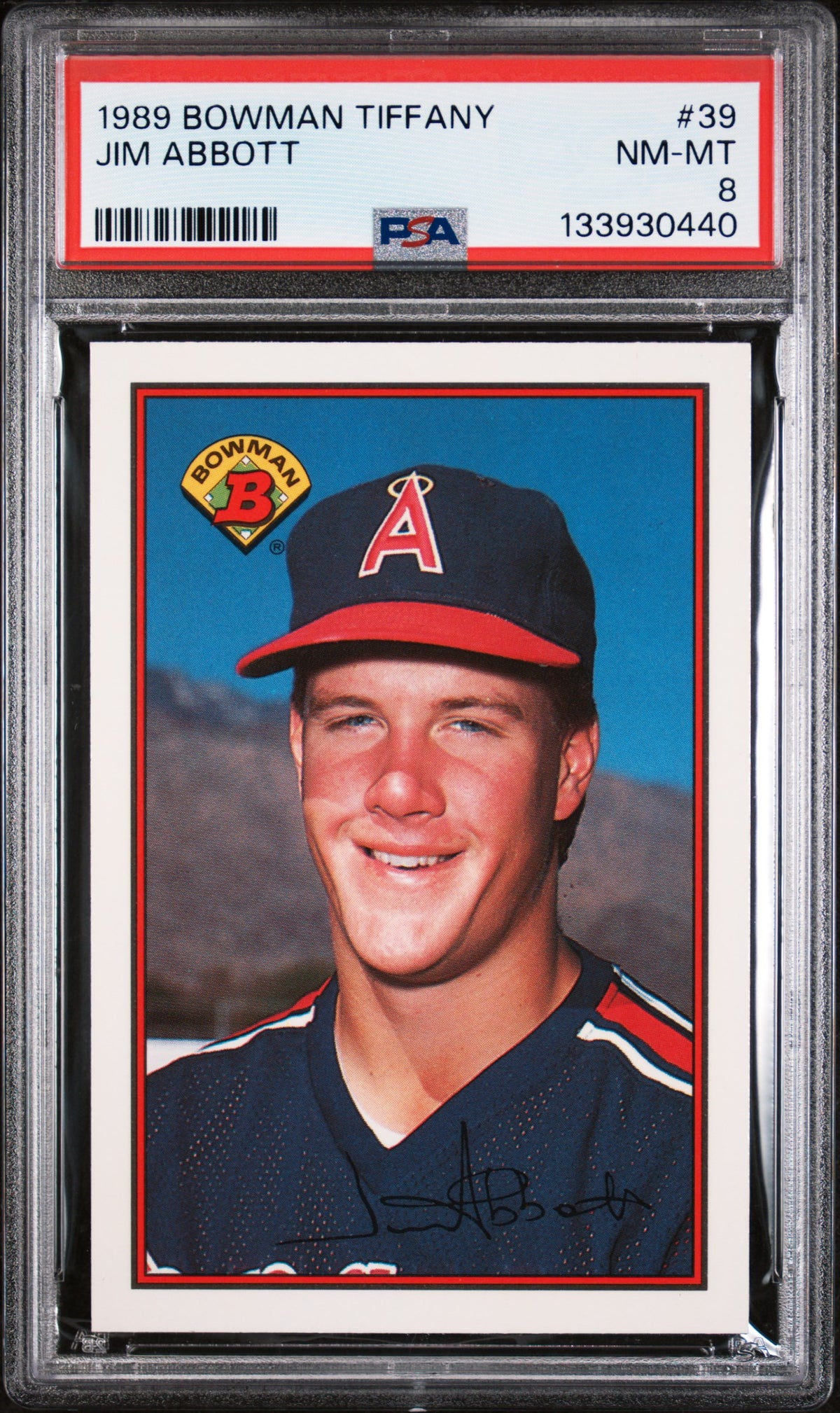 1989 Bowman Tiffany Jim Abbott #39 /6000 PSA 8