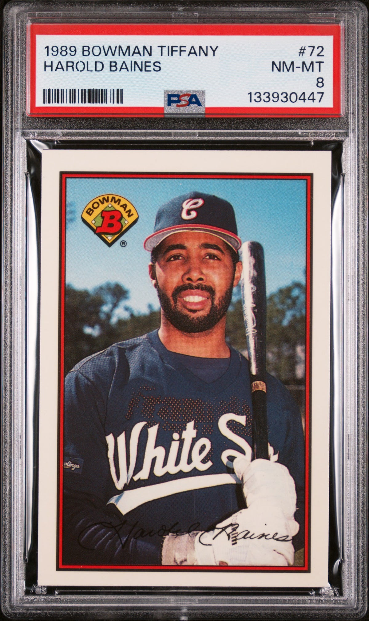 1989 Bowman Tiffany Harold Baines #72 /6000 PSA 8