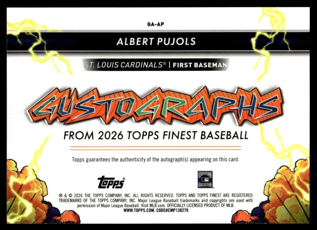 2026 Topps Finest Albert Pujols GustoGraphs Auto /25