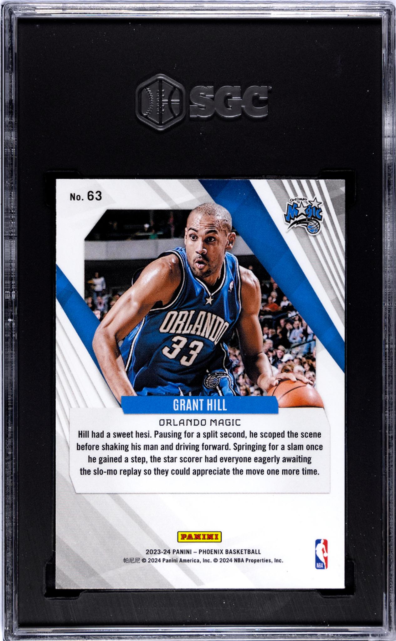 2023-24 Panini Phoenix #63 Grant Hill Blue Ice SGC 10