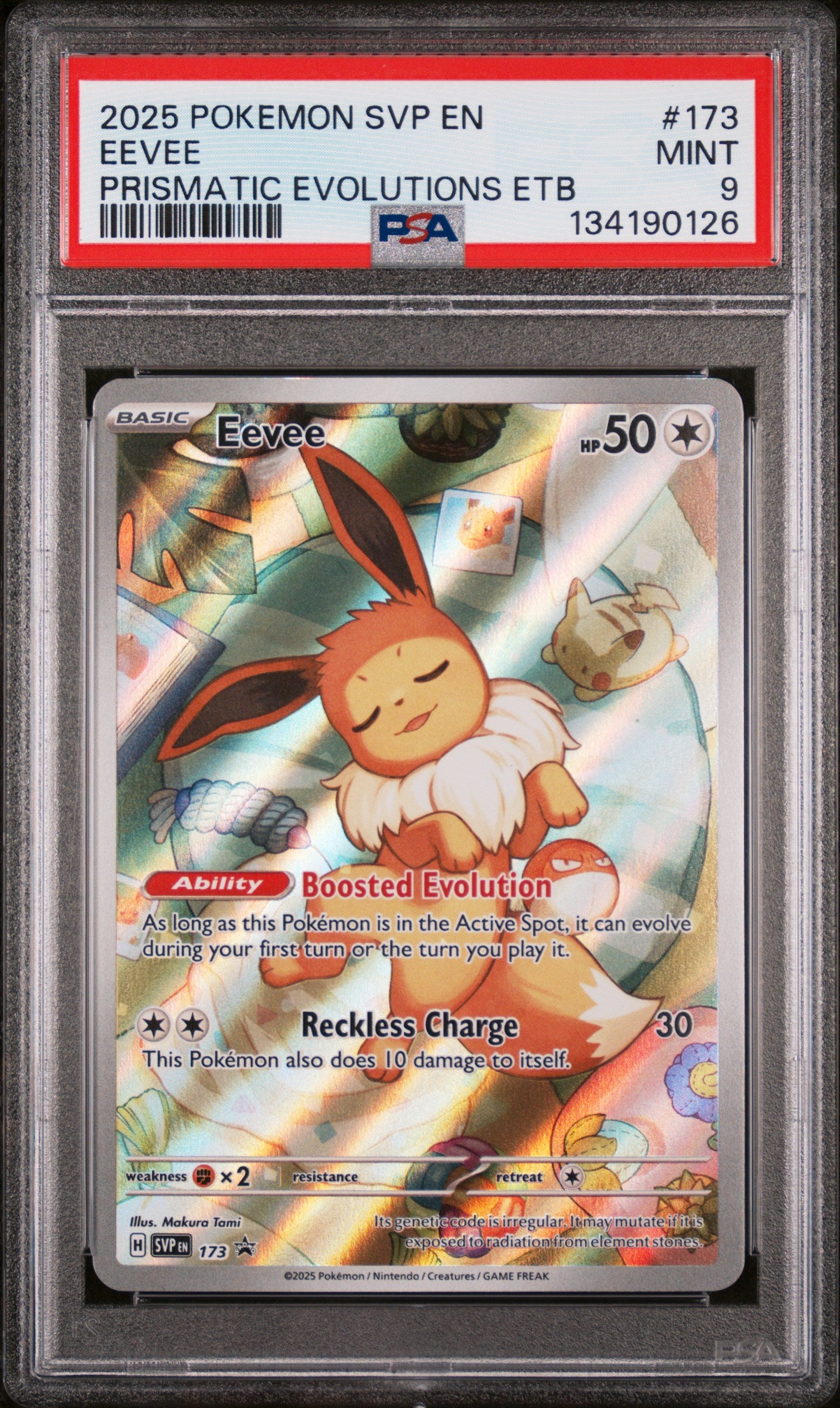 2025 Pokemon Scarlet and Violet Prismatic Evolutions Elite Trainer Box Eevee #173 PSA 9
