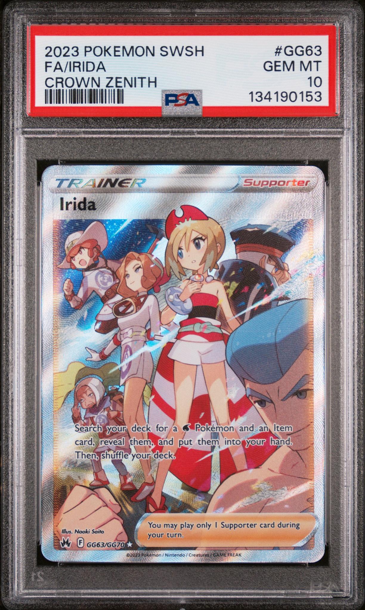 2023 Pokemon Sword and Shield Crown Zenith Irida #GG63 PSA 10